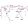 Massivholz-Kiefer- und Stahlrahmen-Couchtisch 70x70x40,5 cm von , Küchen- und Esstische - Ref: Foro24-3282749, Preis: 74,60 €...