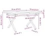 Massivholz-Kiefer- und Stahlrahmen-Couchtisch 70x70x40,5 cm von , Küchen- und Esstische - Ref: Foro24-3282749, Preis: 73,54 €...