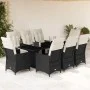 Garten-Essgruppe 9-teilig mit schwarzen Polstern aus synthetischem Rattan von , Gartensets - Ref: Foro24-3276870, Preis: 1,00...