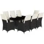 Set de comedor de jardín 9 pzas y cojines ratán sintético negro by , Garden sets - Ref: Foro24-3276870, Price: 1,00 €, Discou...