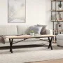 Mesa de centro marco X madera maciza pino y acero 160x40x45,5cm by , Kitchen and dining tables - Ref: Foro24-3282756, Price: ...