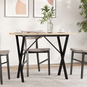 Esstisch mit massivem Kiefernholzrahmen und Stahlgestell 100x50x75,5 cm. von , Küchen- und Esstische - Ref: Foro24-3282763, P...