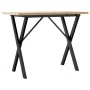 Mesa de comedor marco X madera maciza pino acero 100x50x75,5 cm by , Kitchen and dining tables - Ref: Foro24-3282763, Price: ...