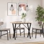 Mesa de comedor marco X madera maciza pino acero 100x50x75,5 cm de , Mesas de cocina y de comedor - Ref: Foro24-3282763, Prec...