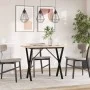 Mesa de comedor marco X madera maciza pino acero 100x50x75,5 cm by , Kitchen and dining tables - Ref: Foro24-3282763, Price: ...
