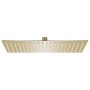 Cabezal ducha efecto lluvia acero inox cuadrado dorado 50x30cm