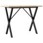 Mesa de comedor marco X madera maciza pino acero 100x50x75,5 cm by , Kitchen and dining tables - Ref: Foro24-3282763, Price: ...