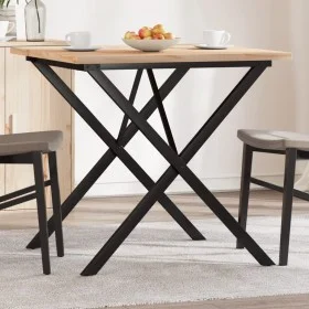 Esstisch mit massivem Kiefernholz- und Stahlrahmen 80x80x75,5cm. von , Küchen- und Esstische - Ref: Foro24-3282761, Preis: 90...