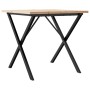 Mesa de comedor marco X madera maciza pino y acero 80x80x75,5cm de , Mesas de cocina y de comedor - Ref: Foro24-3282761, Prec...