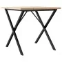 Mesa de comedor marco X madera maciza pino y acero 80x80x75,5cm de , Mesas de cocina y de comedor - Ref: Foro24-3282761, Prec...
