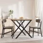 Mesa de comedor marco X madera maciza pino y acero 80x80x75,5cm de , Mesas de cocina y de comedor - Ref: Foro24-3282761, Prec...