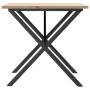 Mesa de comedor marco X madera maciza pino y acero 80x80x75,5cm de , Mesas de cocina y de comedor - Ref: Foro24-3282761, Prec...