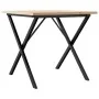 Mesa de comedor marco X madera maciza pino y acero 80x80x75,5cm de , Mesas de cocina y de comedor - Ref: Foro24-3282761, Prec...