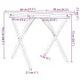 Mesa de comedor marco X madera maciza pino y acero 80x80x75,5cm de , Mesas de cocina y de comedor - Ref: Foro24-3282761, Prec...