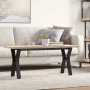 Massivholz- und Stahlrahmen-Couchtisch aus Kiefernholz, 110x40x45,5 cm. von , Küchen- und Esstische - Ref: Foro24-3282777, Pr...