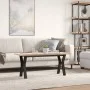 Mesa de centro marco Y madera maciza pino y acero 110x40x45,5cm de , Mesas de cocina y de comedor - Ref: Foro24-3282777, Prec...