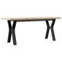 Massivholz- und Stahlrahmen-Couchtisch aus Kiefernholz, 110x40x45,5 cm. von , Küchen- und Esstische - Ref: Foro24-3282777, Pr...