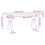 Massivholz- und Stahlrahmen-Couchtisch aus Kiefernholz, 110x40x45,5 cm. von , Küchen- und Esstische - Ref: Foro24-3282777, Pr...