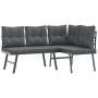 Bancos de jardín cojines 5 pzas acero recubrimiento polvo negro by , Garden sets - Ref: Foro24-3283712, Price: 535,92 €, Disc...