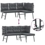 Bancos de jardín cojines 5 pzas acero recubrimiento polvo negro by , Garden sets - Ref: Foro24-3283712, Price: 535,92 €, Disc...