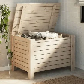 Caja de almacenaje con tapa RANA madera maciza pino 80x49x54 cm by , Storage trunks - Ref: Foro24-4002321, Price: 87,02 €, Di...