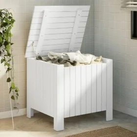 Caja de almacenaje y tapa RANA madera maciza blanca 60x49x54 cm by , Storage trunks - Ref: Foro24-4002328, Price: 80,56 €, Di...