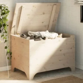 Caja de almacenaje con tapa RANA madera maciza pino 80x49x54 cm by , Storage trunks - Ref: Foro24-4002337, Price: 107,35 €, D...