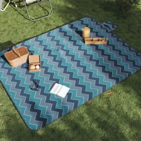 Manta de picnic plegable terciopelo ondas azules 200x150 cm by , Camping and hiking - Ref: Foro24-4004205, Price: 23,16 €, Di...