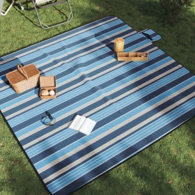 Manta de picnic plegable terciopelo rayas azul blanco 200x200cm von , Camping und Wandern - Ref: Foro24-4004211, Preis: 30,52...