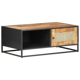 Rough mango wood and natural cane coffee table 90x50x35cm by vidaXL, Coffee table - Ref: Foro24-323143, Price: 173,64 €, Disc...