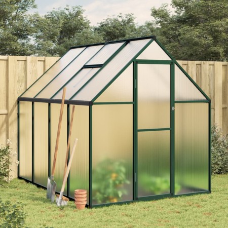 Gewächshaus mit grünem Aluminiumrahmen 224x169x195 cm von , Gewächshäuser - Ref: Foro24-4005835, Preis: 483,85 €, Rabatt: %