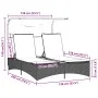 Tumbona doble con capota y cojines ratán sintético negro by , Loungers - Ref: Foro24-365621, Price: 292,48 €, Discount: %