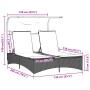 Tumbona doble con capota y cojines ratán sintético negro by , Loungers - Ref: Foro24-365621, Price: 264,52 €, Discount: %