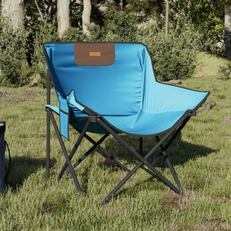 Sillas de camping con bolsillo plegables 2 unidades azul claro de , Sillas de jardín - Ref: Foro24-366553, Precio: 57,35 €, D...