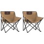 Sillas de camping con bolsillo plegables 2 unidades marrón