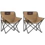 Sillas de camping con bolsillo plegables 2 unidades marrón de , Sillas de jardín - Ref: Foro24-366551, Precio: 58,94 €, Descu...