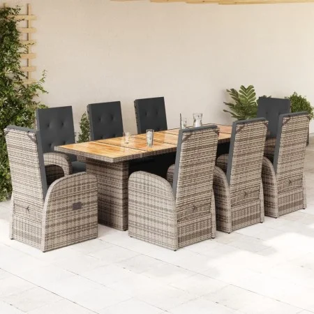 Garten-Essgruppe, 9-teilig, mit grauen Polstern aus synthetischem Rattan. von , Gartensets - Ref: Foro24-3277592, Preis: 1,00...