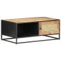 Rough mango wood and natural cane coffee table 90x50x35cm by vidaXL, Coffee table - Ref: Foro24-323143, Price: 173,62 €, Disc...