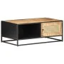 Rough mango wood and natural cane coffee table 90x50x35cm by vidaXL, Coffee table - Ref: Foro24-323143, Price: 173,62 €, Disc...