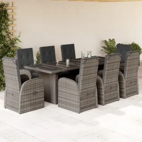 Set comedor jardín 9 pzas y cojines ratán sintético gris by , Garden sets - Ref: Foro24-3277600, Price: 1,00 €, Discount: %
