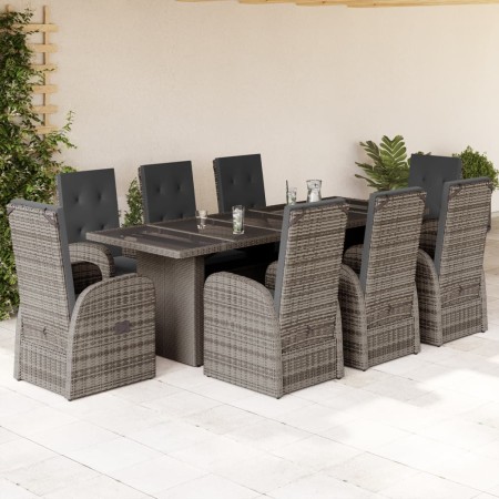Set comedor jardín 9 pzas y cojines ratán sintético gris by , Garden sets - Ref: Foro24-3277600, Price: 1,00 €, Discount: %
