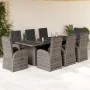Set comedor jardín 9 pzas y cojines ratán sintético gris by , Garden sets - Ref: Foro24-3277600, Price: 1,00 €, Discount: %