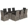 Set comedor jardín 9 pzas y cojines ratán sintético gris by , Garden sets - Ref: Foro24-3277600, Price: 1,00 €, Discount: %