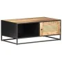 Rough mango wood and natural cane coffee table 90x50x35cm by vidaXL, Coffee table - Ref: Foro24-323143, Price: 173,62 €, Disc...