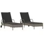 Liegestühle mit Kissen, 2 Stück, aus grauem synthetischem Rattan. von , Liegen - Ref: Foro24-3261436, Preis: 334,89 €, Rabatt: %