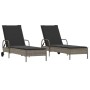 Liegestühle mit Kissen, 2 Stück, aus grauem synthetischem Rattan. von , Liegen - Ref: Foro24-3261436, Preis: 319,82 €, Rabatt: %