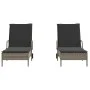 Liegestühle mit Kissen, 2 Stück, aus grauem synthetischem Rattan. von , Liegen - Ref: Foro24-3261436, Preis: 334,89 €, Rabatt: %