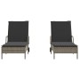 Liegestühle mit Kissen, 2 Stück, aus grauem synthetischem Rattan. von , Liegen - Ref: Foro24-3261436, Preis: 319,82 €, Rabatt: %