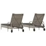 Liegestühle mit Kissen, 2 Stück, aus grauem synthetischem Rattan. von , Liegen - Ref: Foro24-3261436, Preis: 334,89 €, Rabatt: %