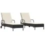 Tumbonas con cojines 2 unidades ratán sintético negro by , Loungers - Ref: Foro24-3261434, Price: 323,94 €, Discount: %